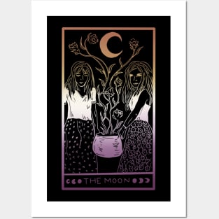 Midnight Margarita Moon - tarot card sapphic sunset pastel Posters and Art